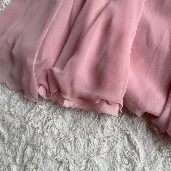 Vintage ballet pink chiffon maxi skirt full balletcore flowy nwt deadstock long - Picture 6 of 15